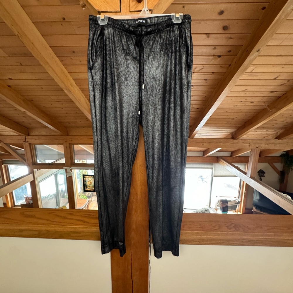 Express Metallic Charcoal Lounge Pants